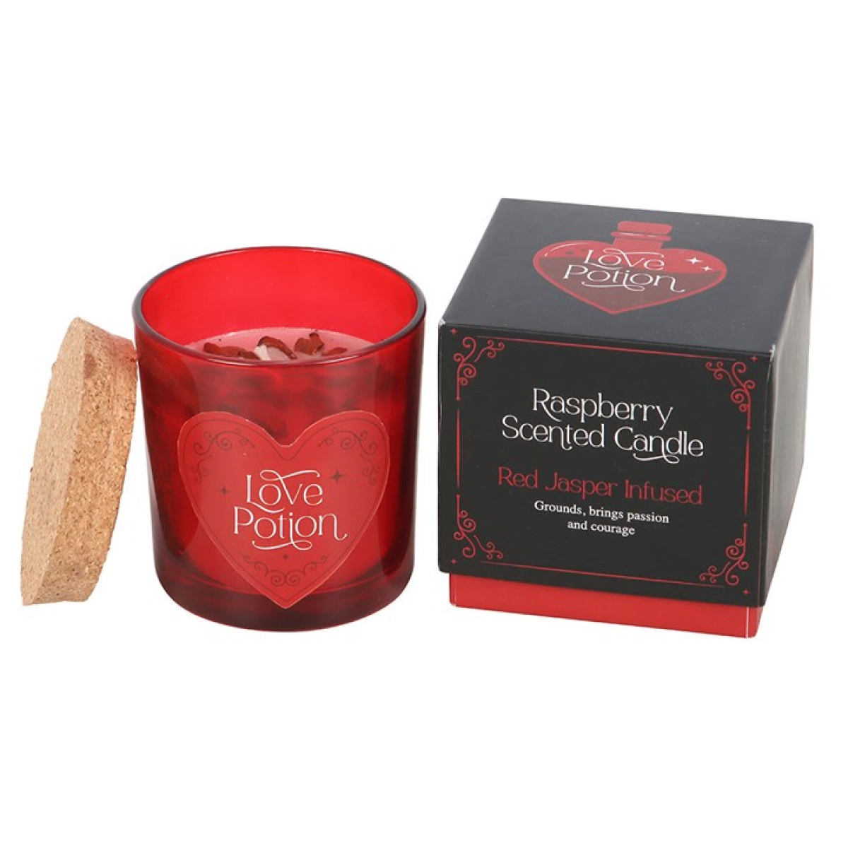 Love Potion Raspberry Crystal Chip Candle 9cm