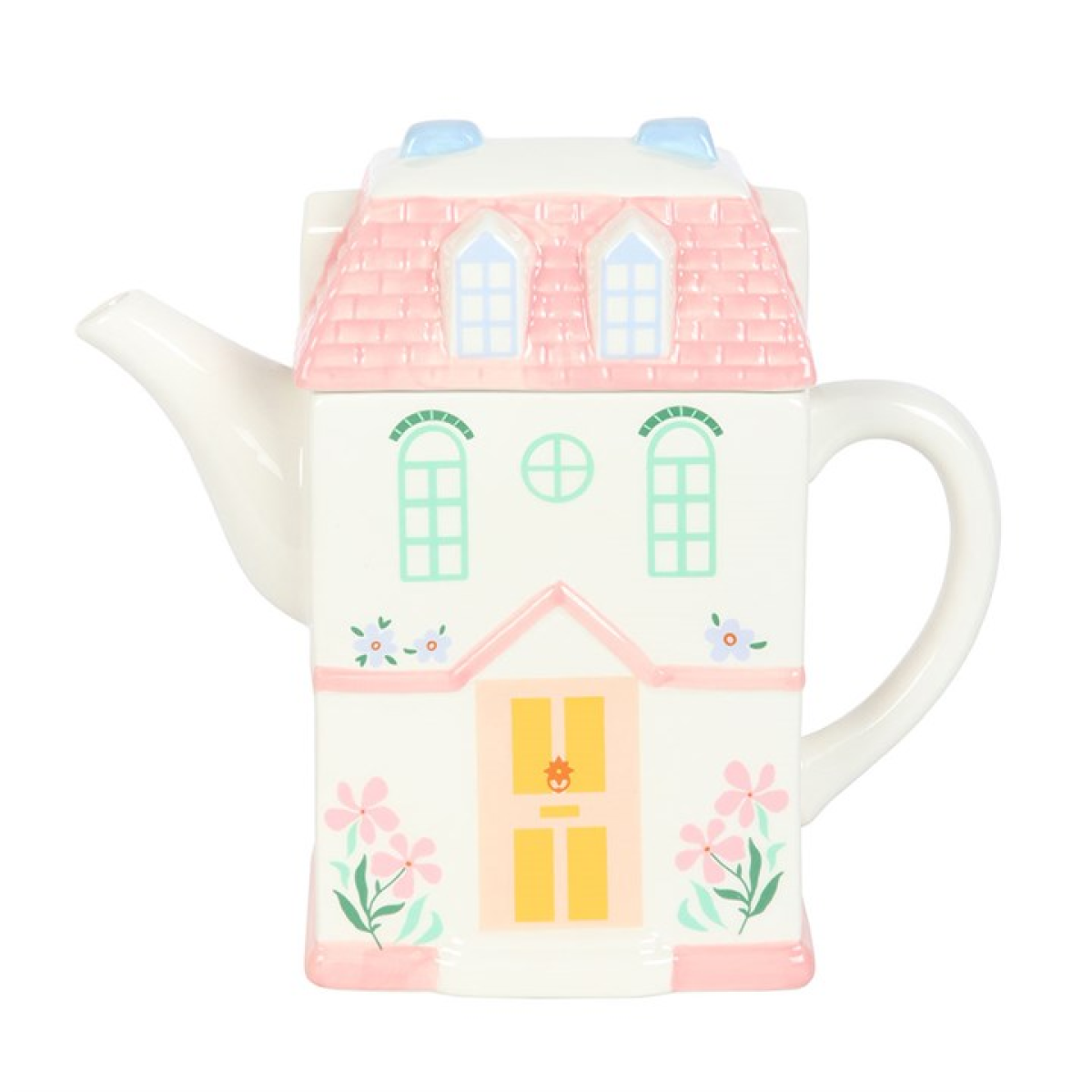 Pastel House Shaped Teapot 22cm