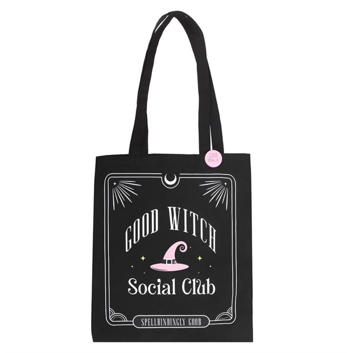 Good Witch Social Club Polycotton Tote Bag with Pin Badge 70cm