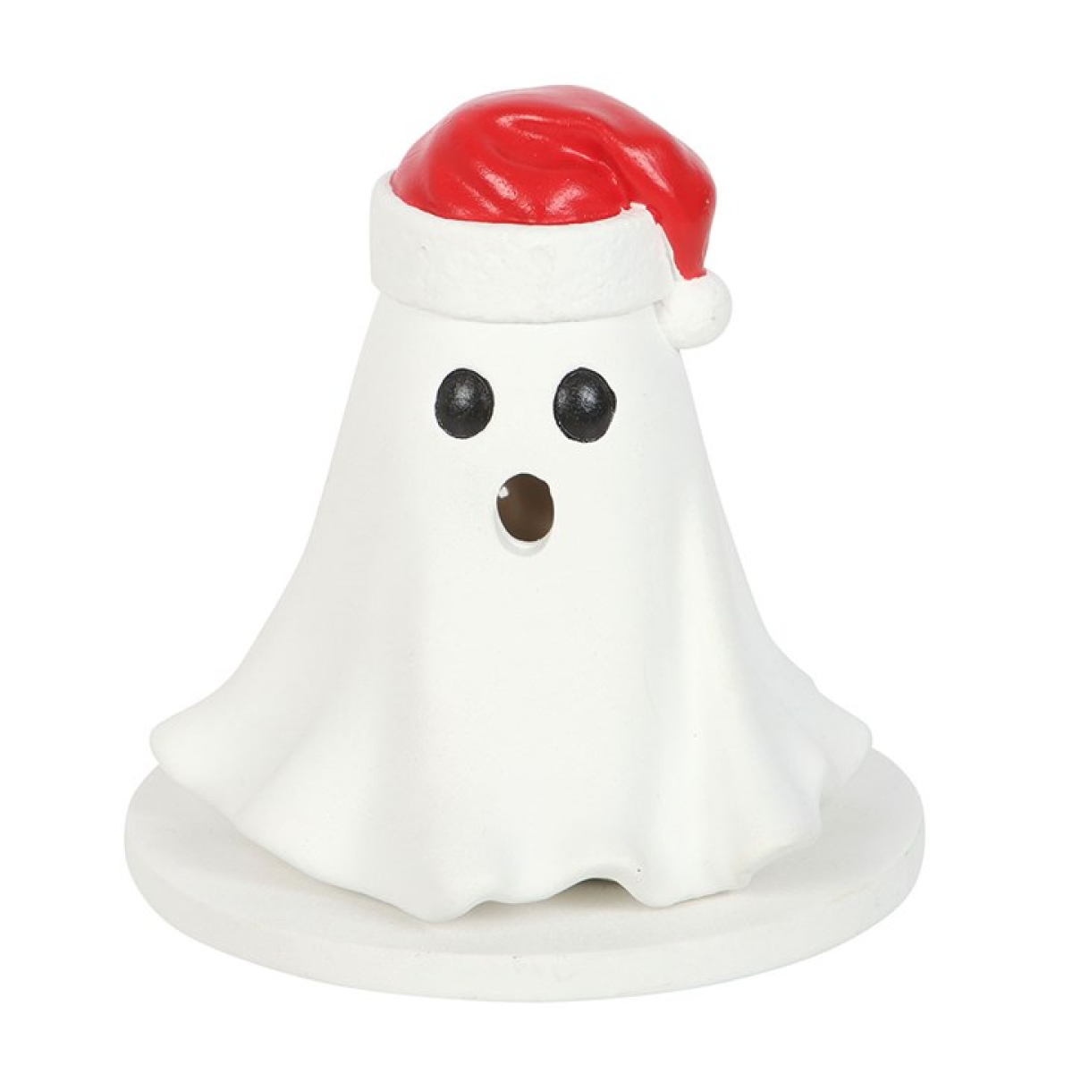 Ghost with Santa Hat Incense Cone Holder 10.5cm