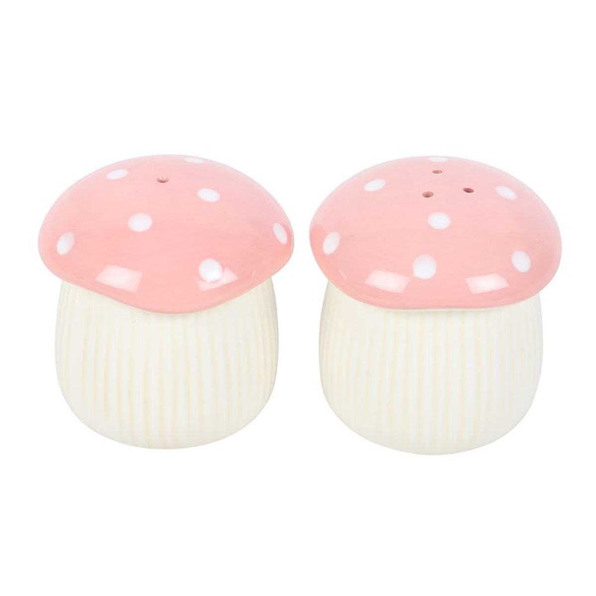 Pink Mushroom Salt and Pepper Shakers 7cm