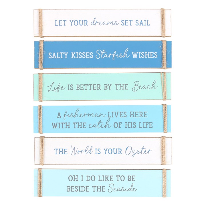 Pack of 6 Nautical Block Signs 20cm