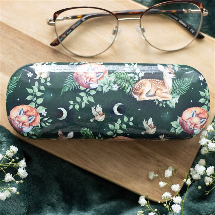 Fawn and Friends Forest Print Glasses Case 16cm x 6cm