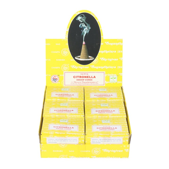 12 Packs of Citronella Dhoop Incense Cones by Satya