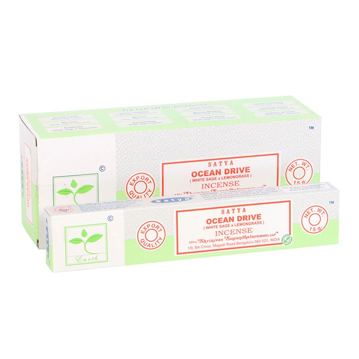 6 Packs of Ocean Drive Earth Incense by Satya