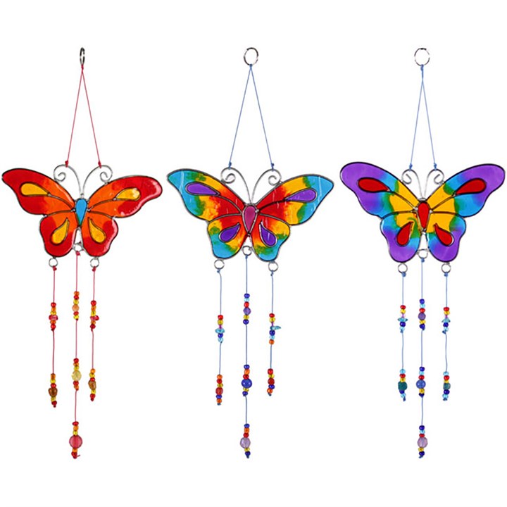 Set of 12 Butterfly Suncatchers 29cm