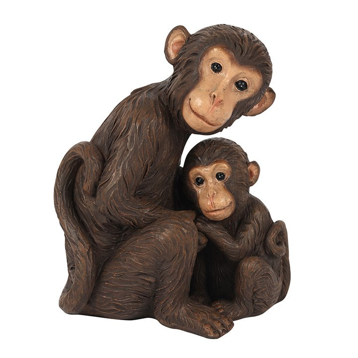 Monkey Mother and Baby Ornament 12cm