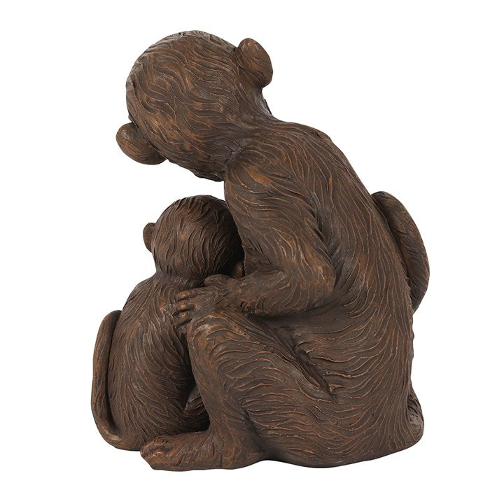 Monkey Mother and Baby Ornament 12cm