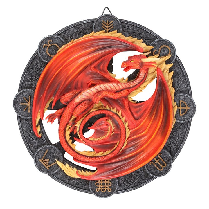 Beltane Dragon Resin Wall Plaque by Anne Stokes 27cm