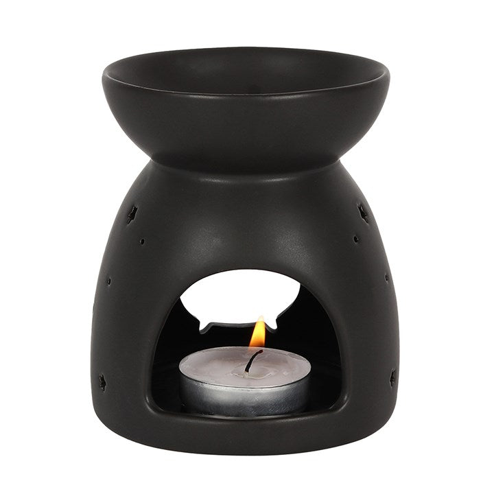 Black Cauldron Cut Out Oil Burner 12.5cm