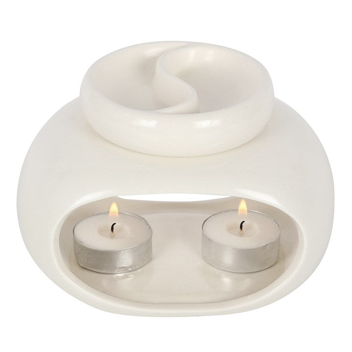 Off White Double Oil Burner 14cm