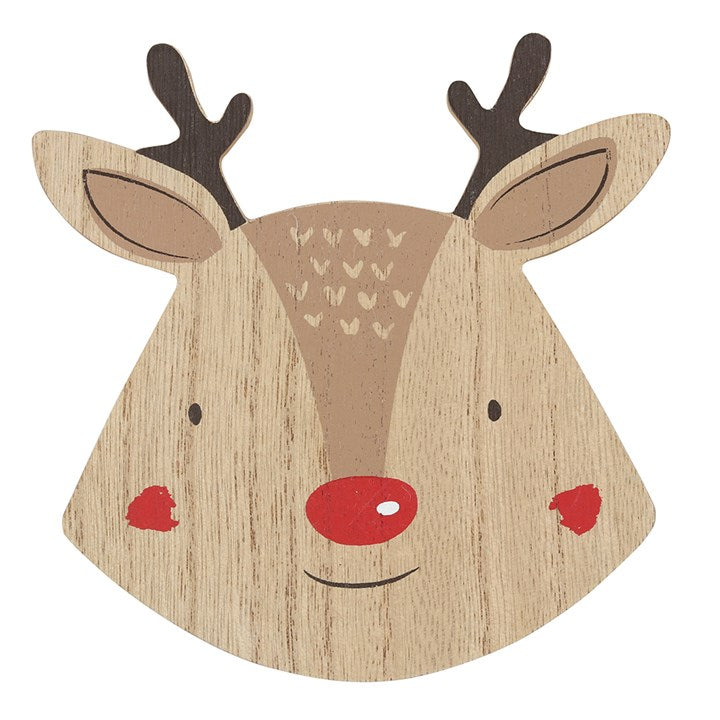Set of 4 Reindeer Coasters 14cm