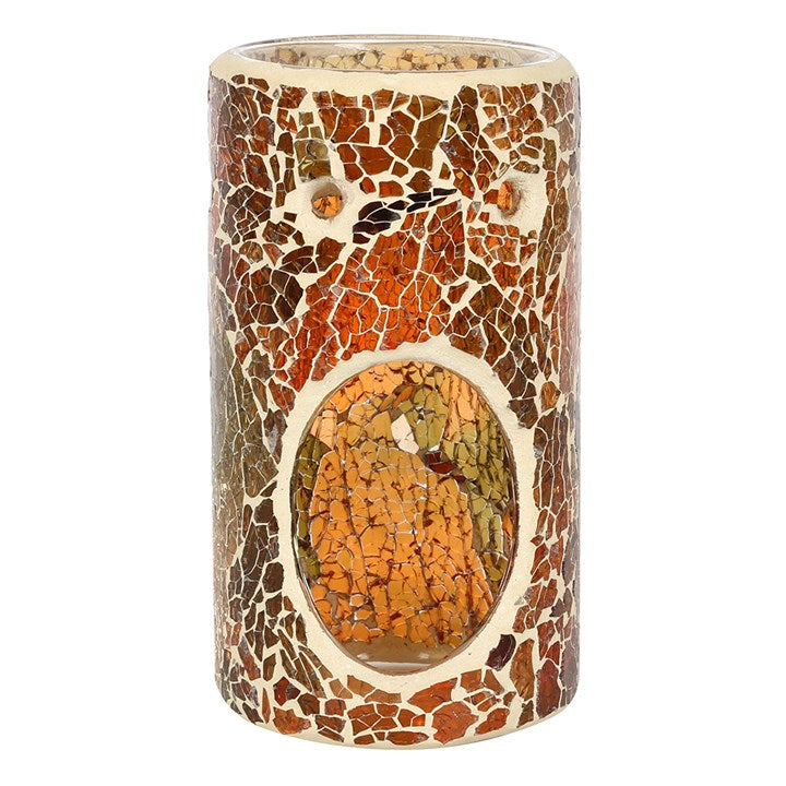 Pillar Brown Crackle Oil Burner and Wax Warmer 14.5cm