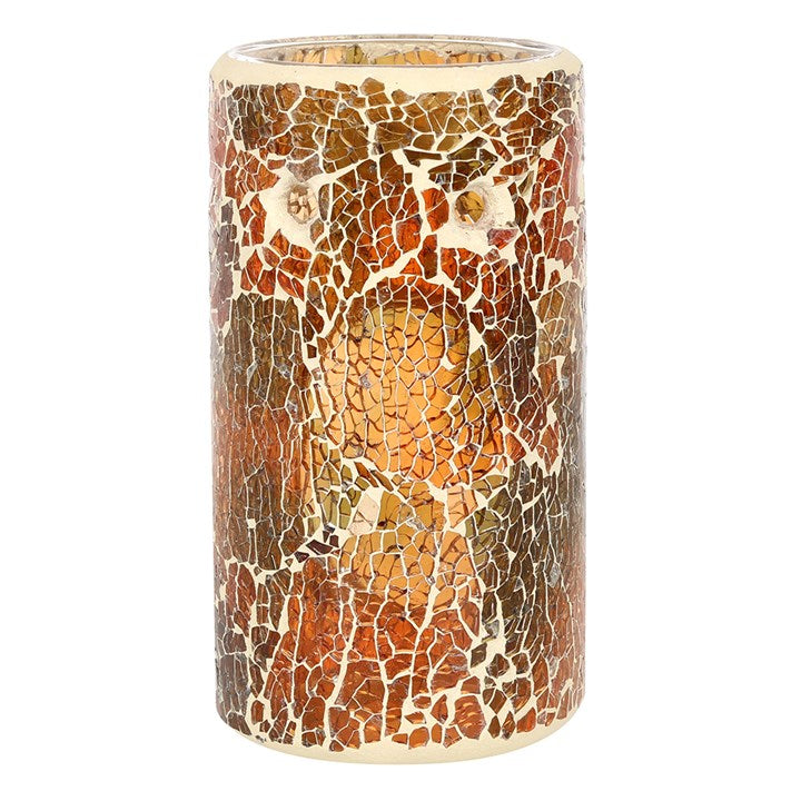 Pillar Brown Crackle Oil Burner and Wax Warmer 14.5cm