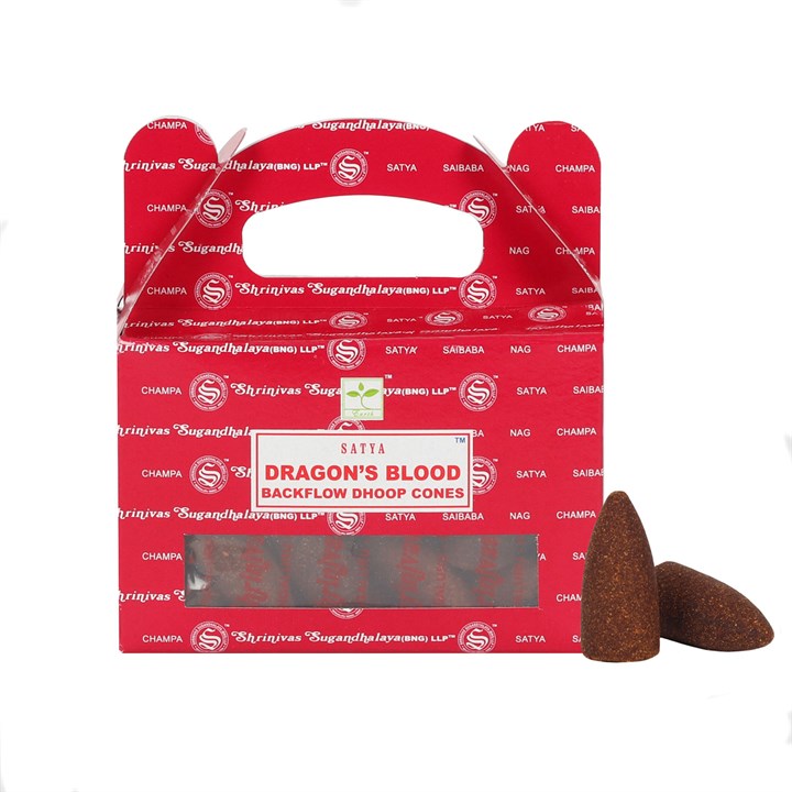 Set of 6 Dragon's Blood Backflow Dhoop Cones by Satya (6/30)