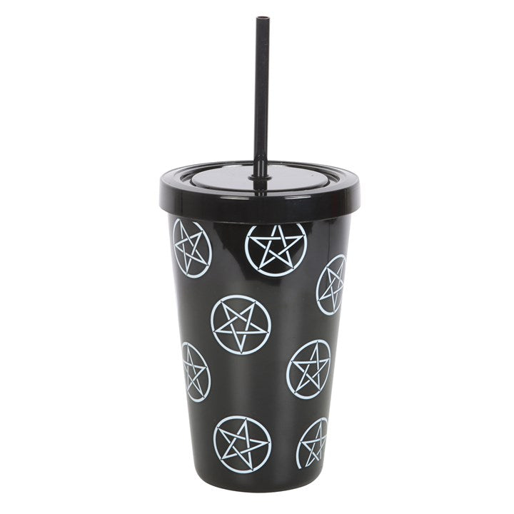 Pentagram Plastic Tumbler with Straw 23.5cm