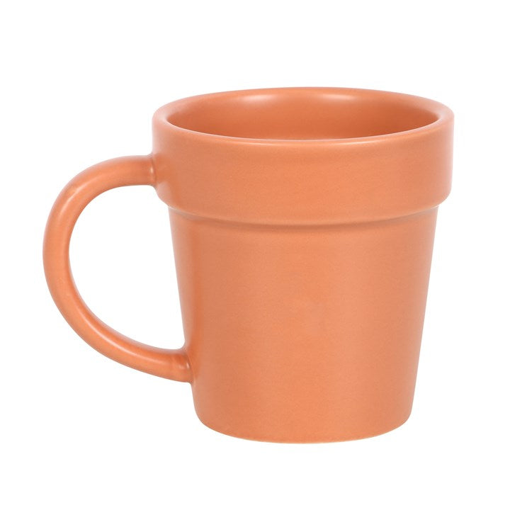 Plain Plant Pot Ceramic Mug and Shovel Spoon 10c