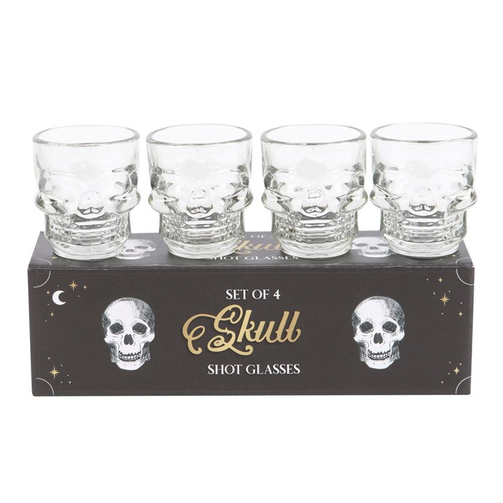 Set of 4 Skull Shot Glasses Set 6cm