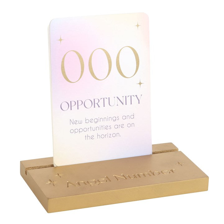 Angel Number Affirmation Cards with Wooden Stand 16cm