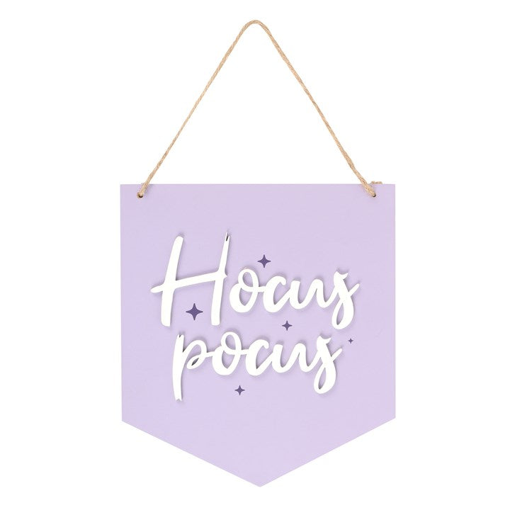 Purple Hocus Pocus Hanging Sign 22cm