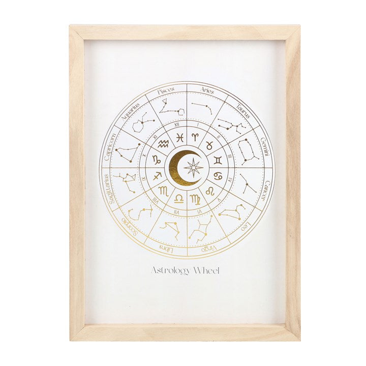 Off White Astrology Wheel Framed Wall Art Print 35cm