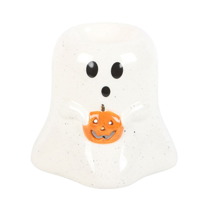Ghost Shaped Oil Burner and Wax Warmer with Pumpkin