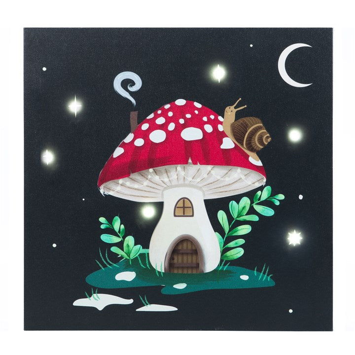 Gnome Sweet Gnome Light Up Canvas Plaque 30cm