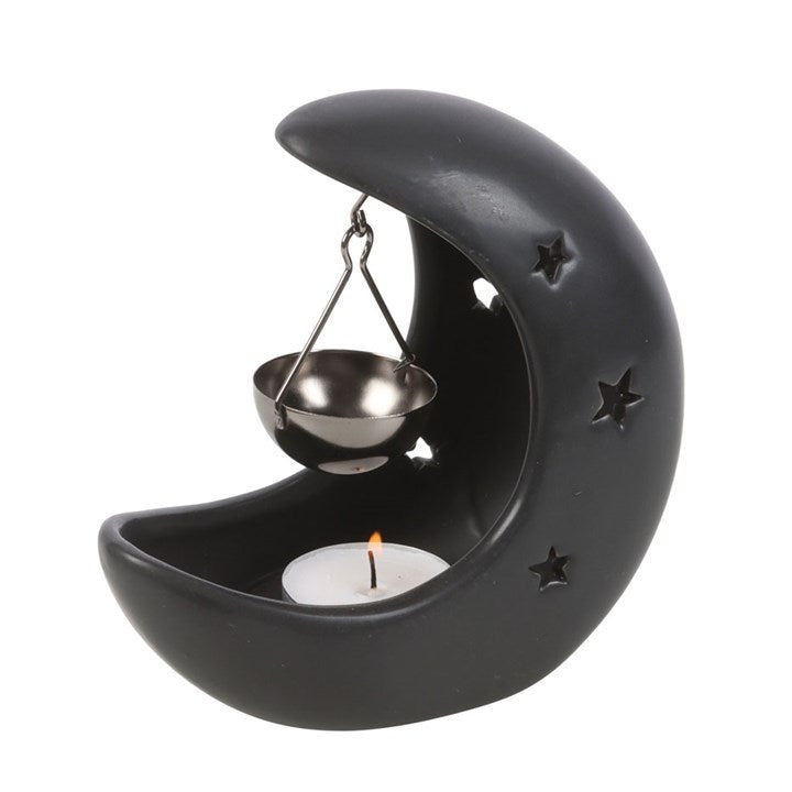 Black Crescent Moon Hanging Oil Burner 13.5cm