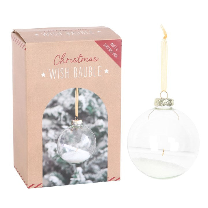 Christmas Wish Hanging Glass Bauble 8cm