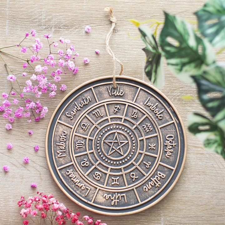 Bronze Wheel of the Year Hanging Terracotta Plaque 19.5cm