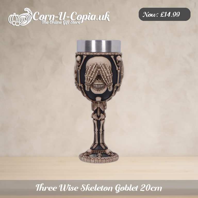 Three Wise Skeleton Goblet 20cm Ad 1