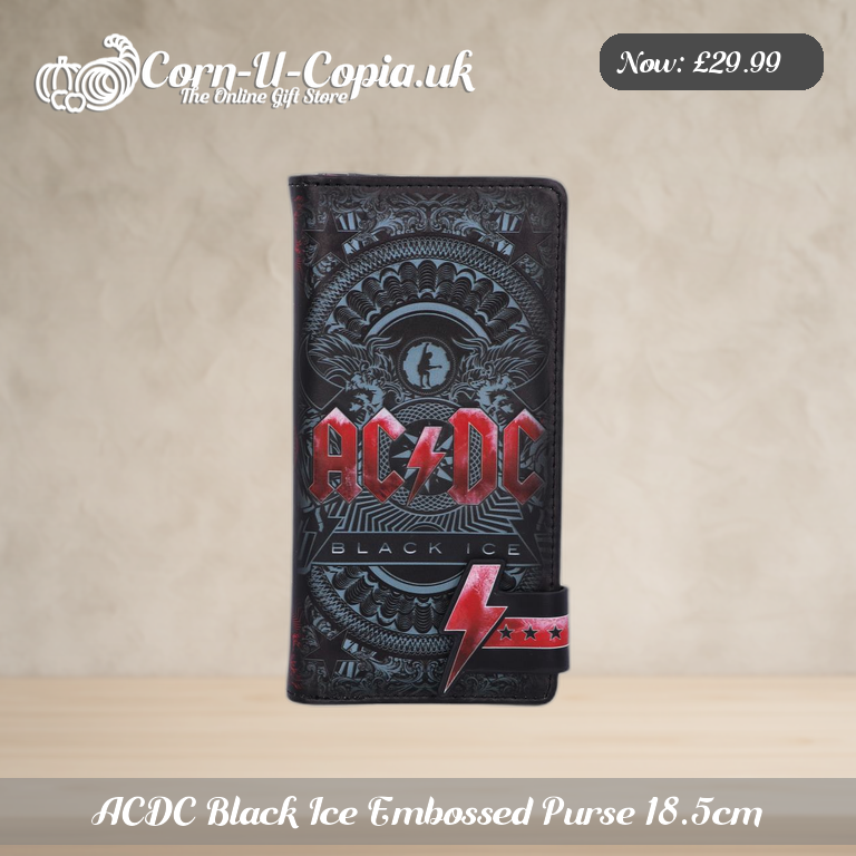 ACDC Black Ice Embossed Purse 18.5cm Ad 1