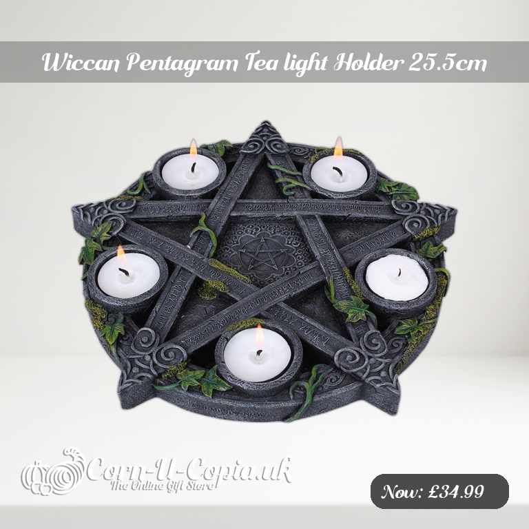 Wiccan Pentagram Tea light Holder 25.5cm Ad 2