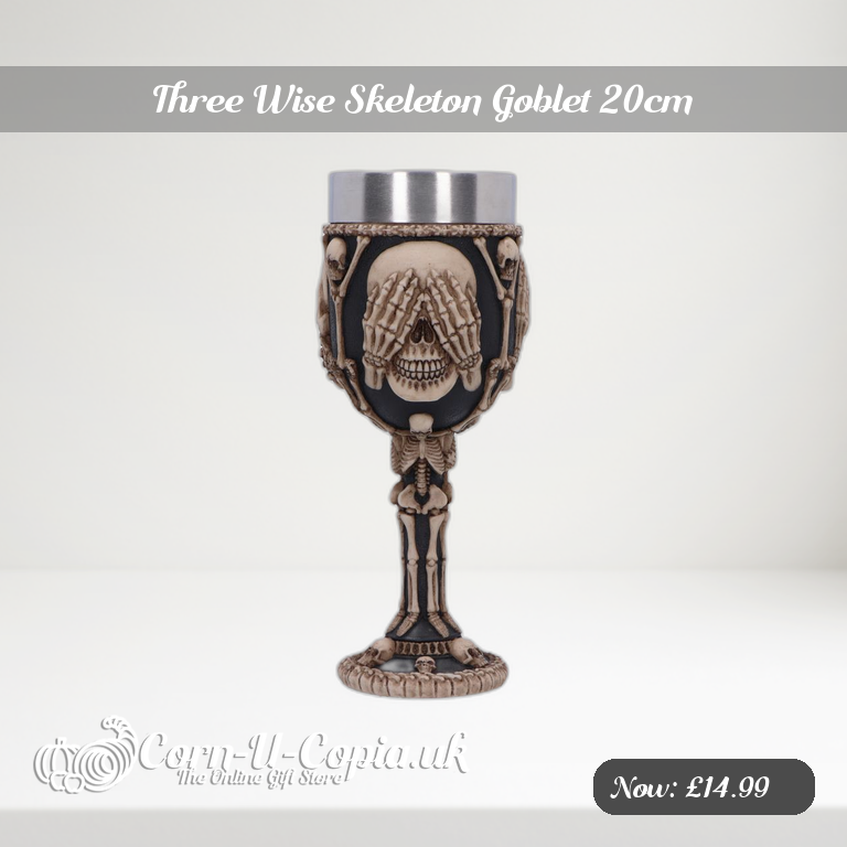 Three Wise Skeleton Goblet 20cm Ad 2