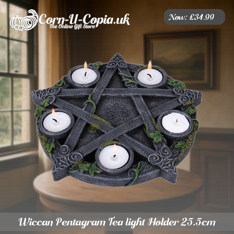 Wiccan Pentagram Tea light Holder 25.5cm Ad 3