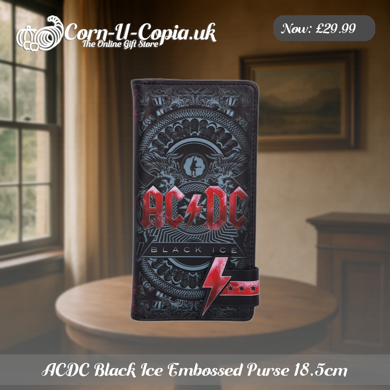 ACDC Black Ice Embossed Purse 18.5cm Ad 3
