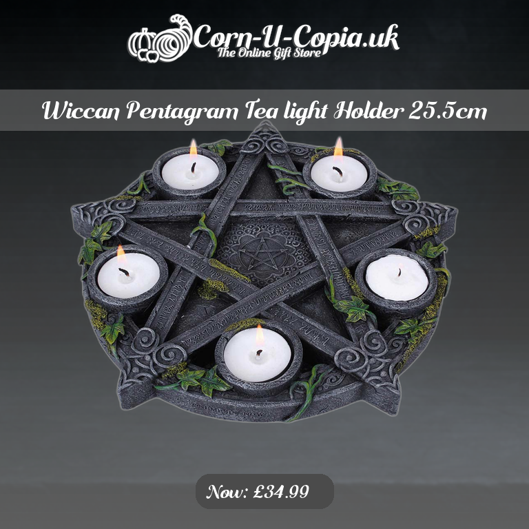 Wiccan Pentagram Tea light Holder 25.5cm Ad 4