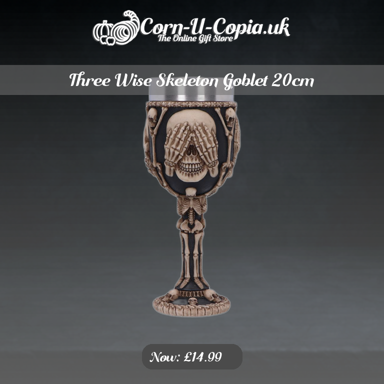 Three Wise Skeleton Goblet 20cm Ad 4