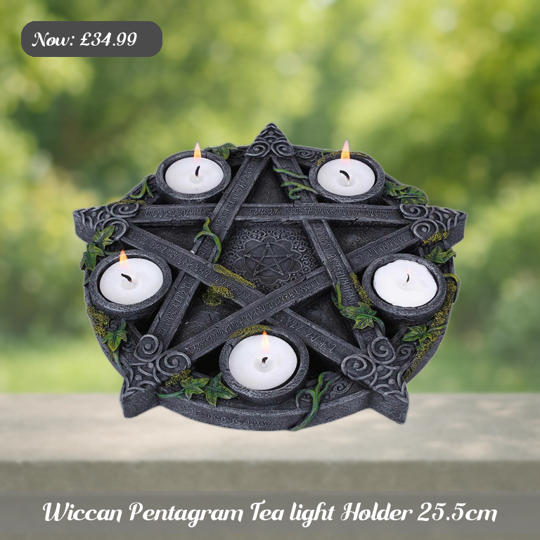 Wiccan Pentagram Tea light Holder 25.5cm Ad 5
