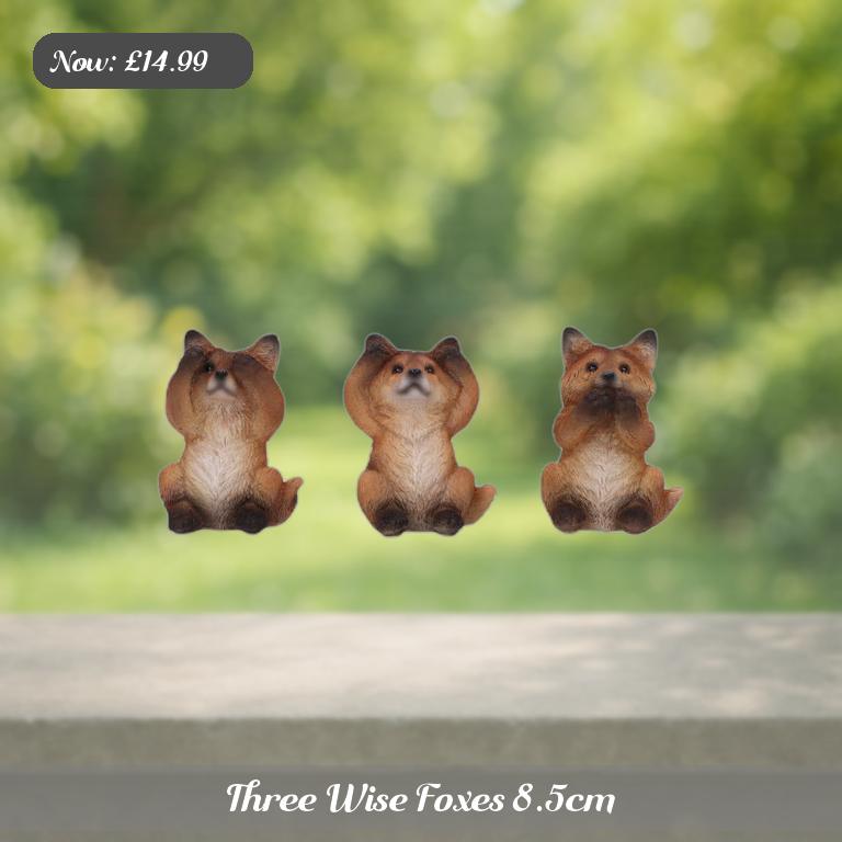 Three Wise Foxes 8.5cm Ad 5