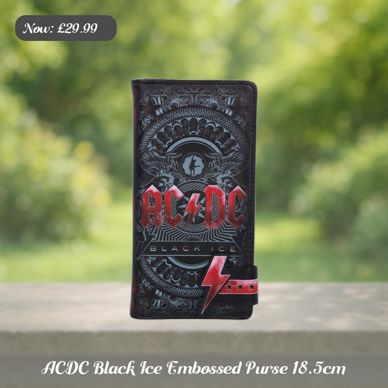 ACDC Black Ice Embossed Purse 18.5cm Ad 5