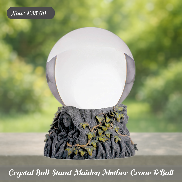 Crystal Ball Stand Maiden Mother Crone & Ball Ad 5
