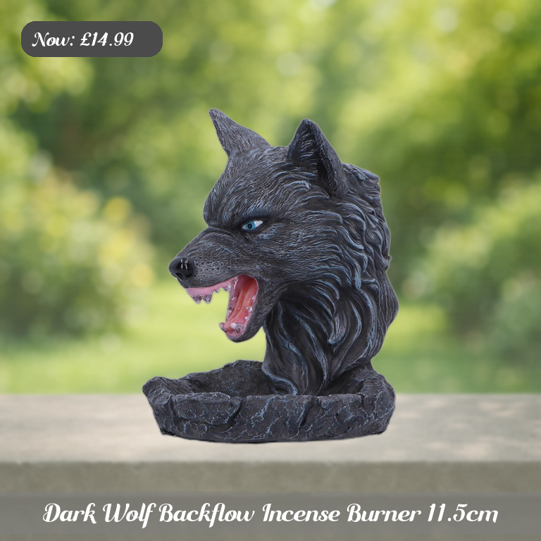 Dark Wolf Backflow Incense Burner 11.5cm Ad 5