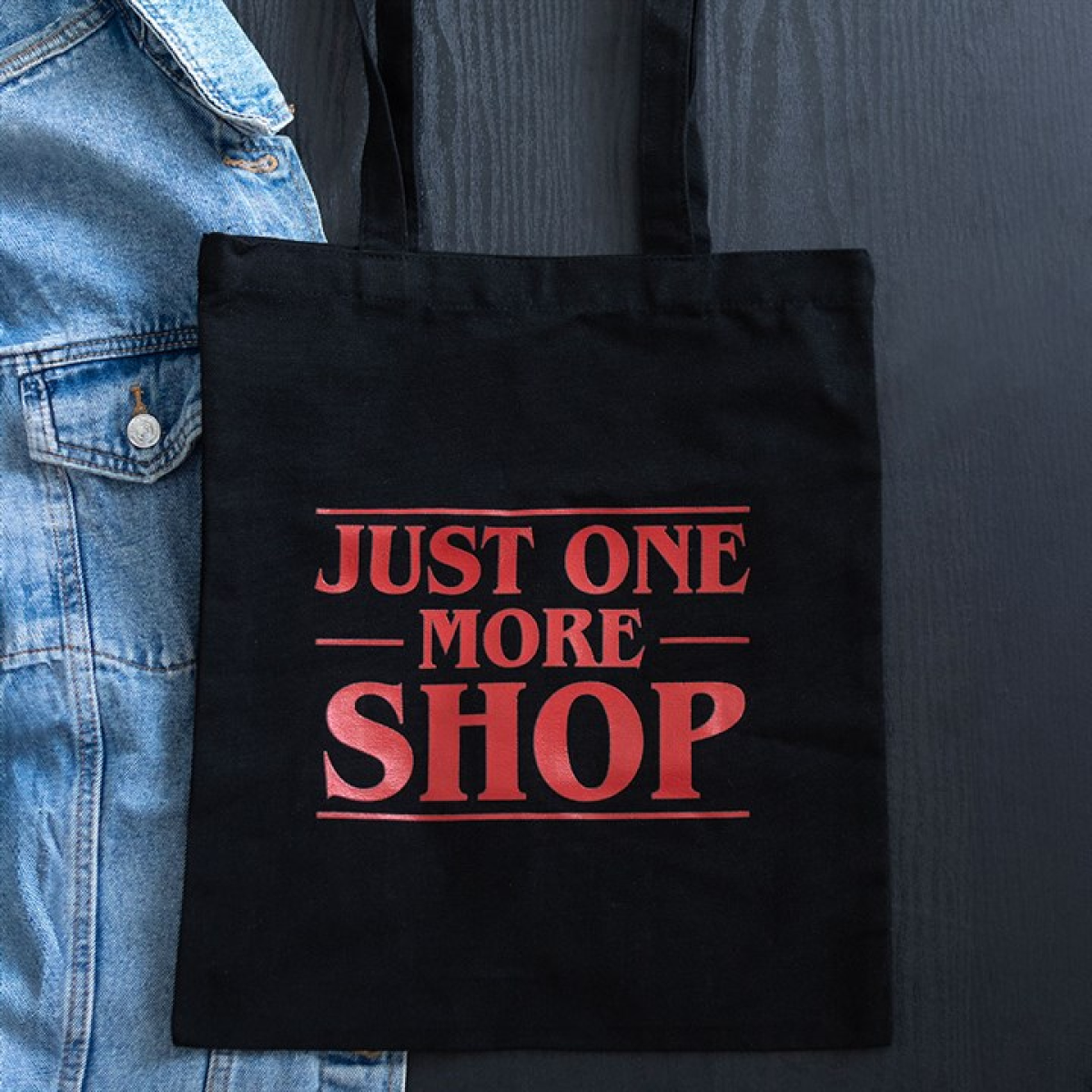 Just One More Shop Polycotton Tote Bag 35cm