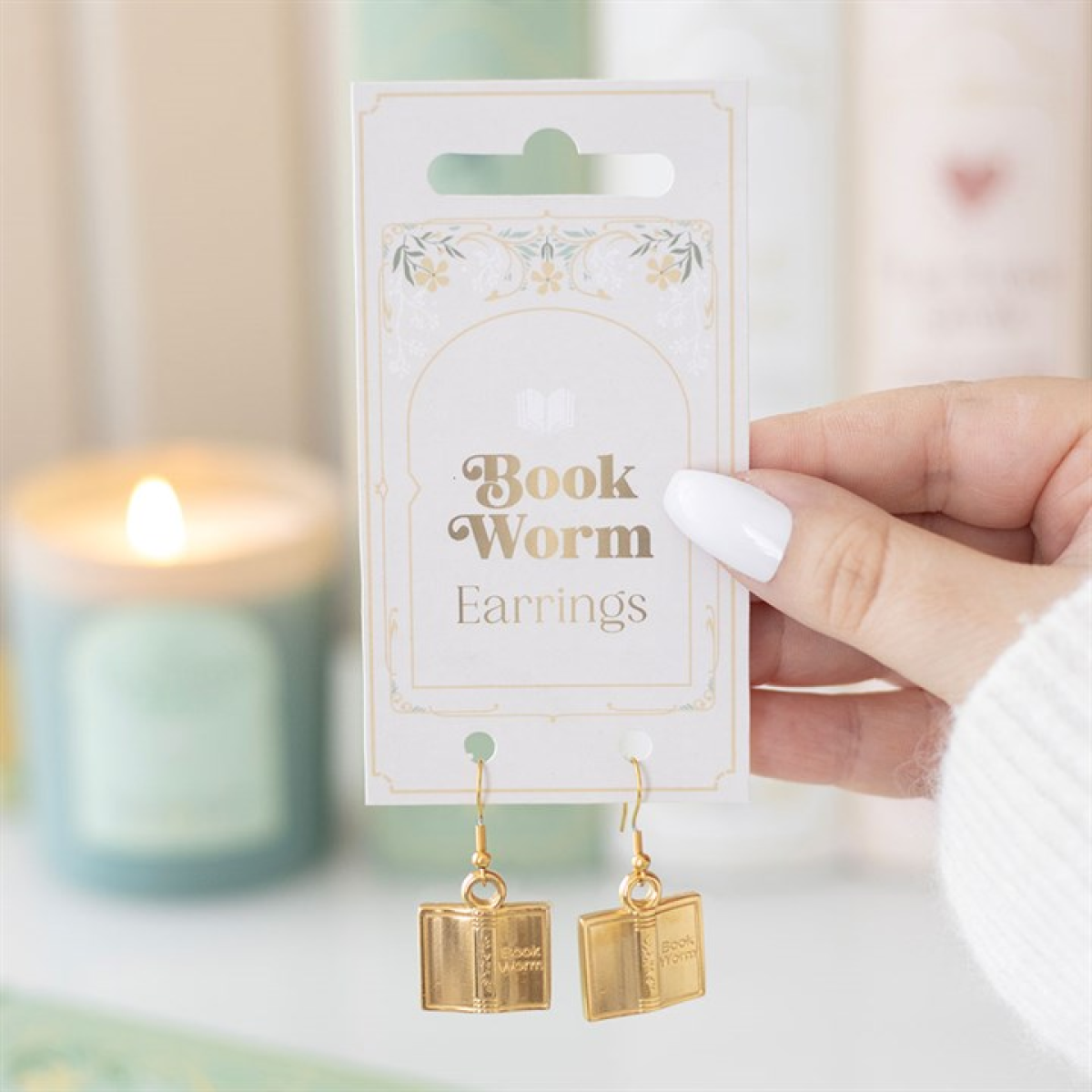Book Worm Earrings 4.5cm