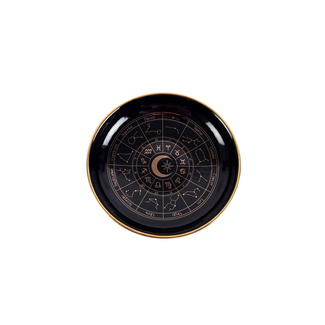Black Astrology Wheel Trinket Dish