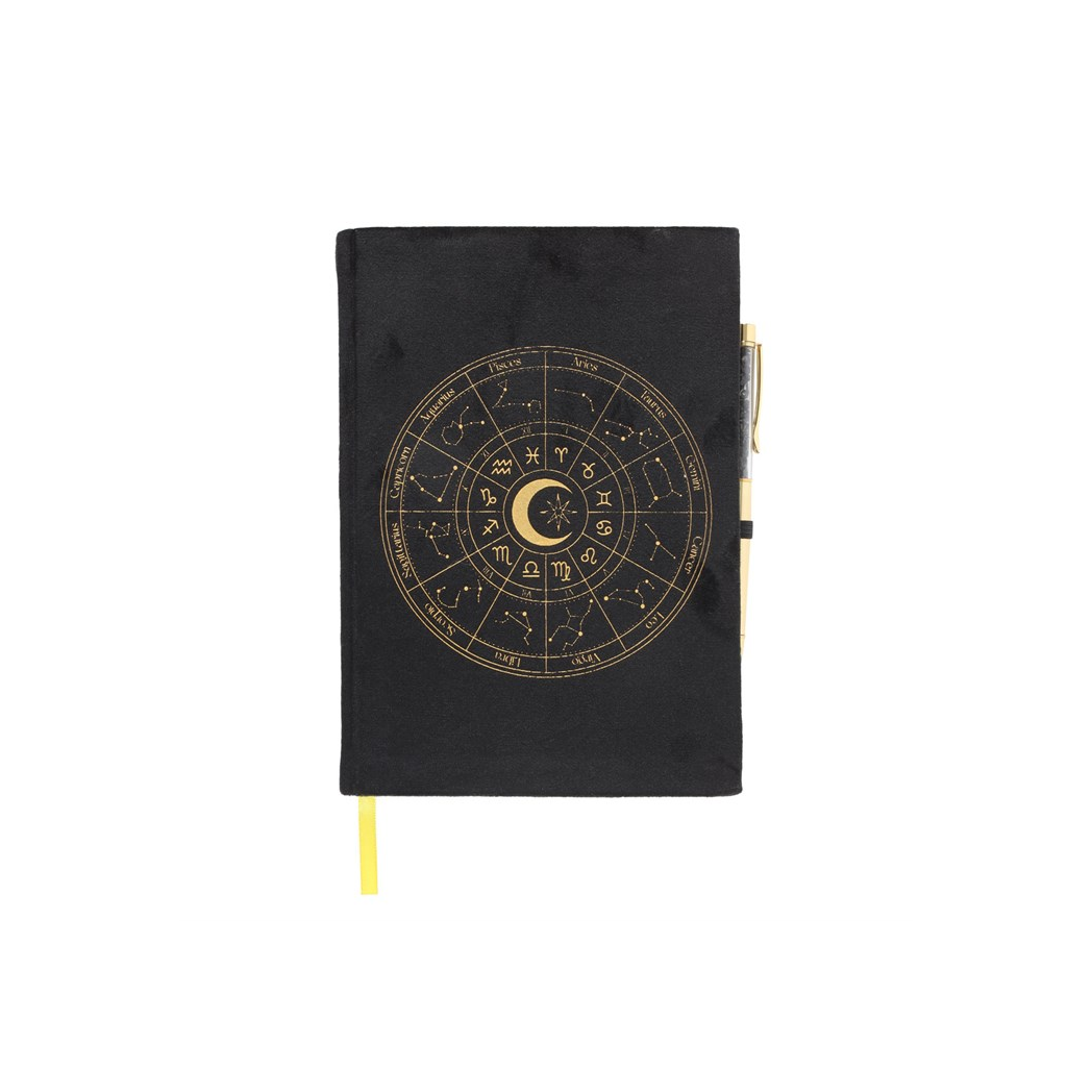 Astrology Wheel Journal with Black Obsidian Pen