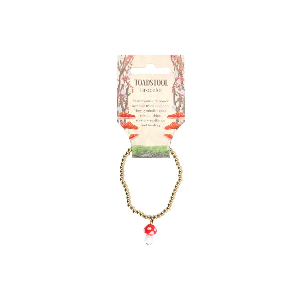 Toadstool Beaded Charm Bracelet
