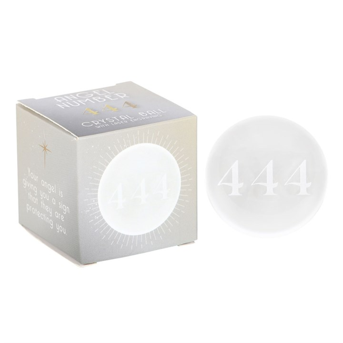 444 Angel Number Crystal Ball 3.8cm