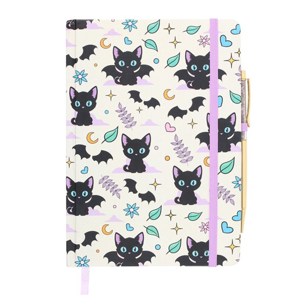 Cute and Creepy Print A5 Notebook with Amethyst Pen 21cm